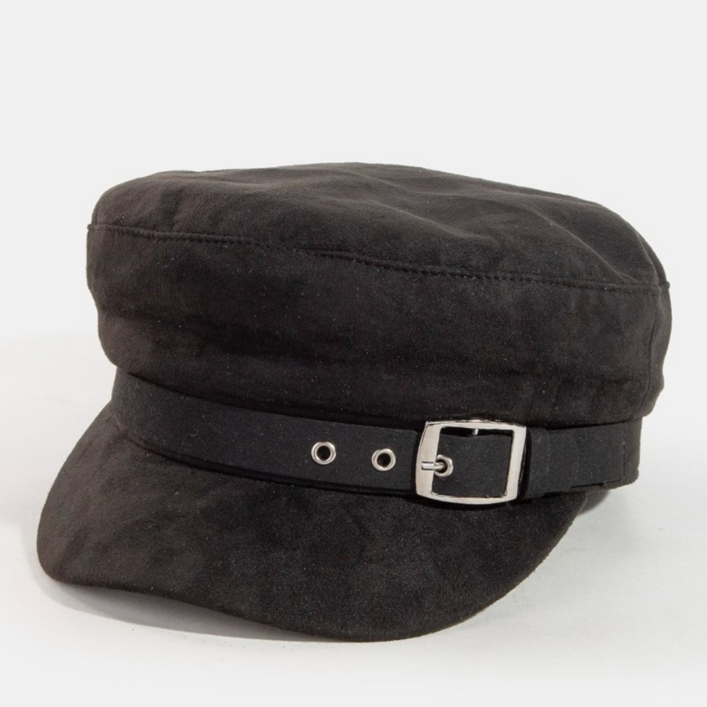 Page Boy Cap with Buckle and Grommets Detail Multiple Colors O/S (fits most)